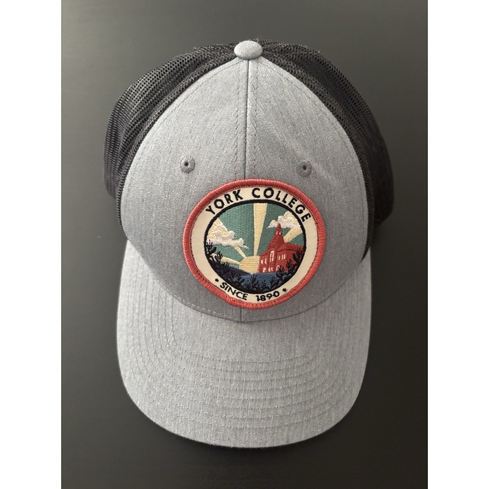 York College 1890 Mesh Back SnapBack Trucker Hat Richardson Caps Gray Black OSFM